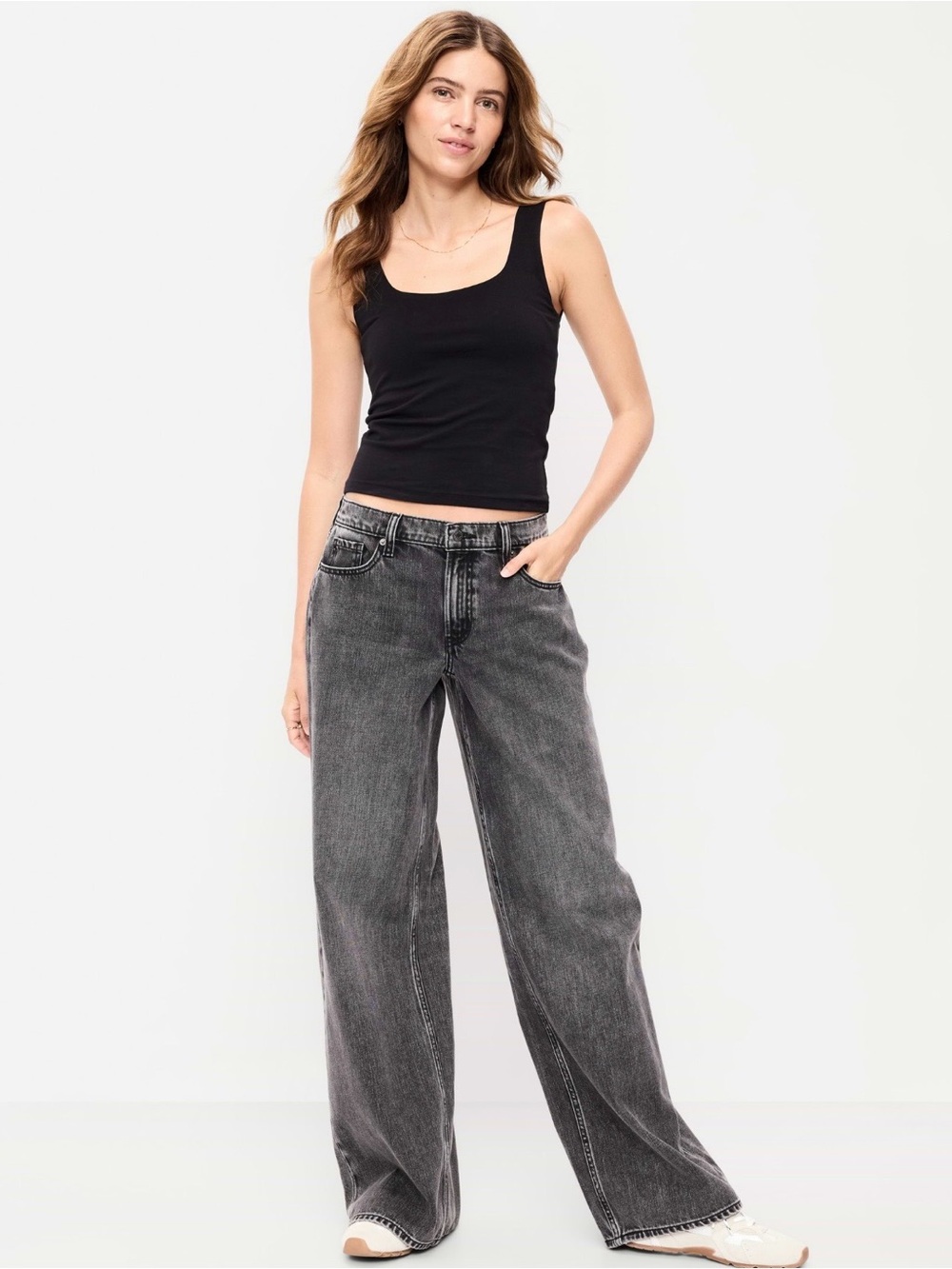 Sold Out NWT Old Navy Low Rise Baggy Wide Leg Jean in Pebble Size 12 tall #siren